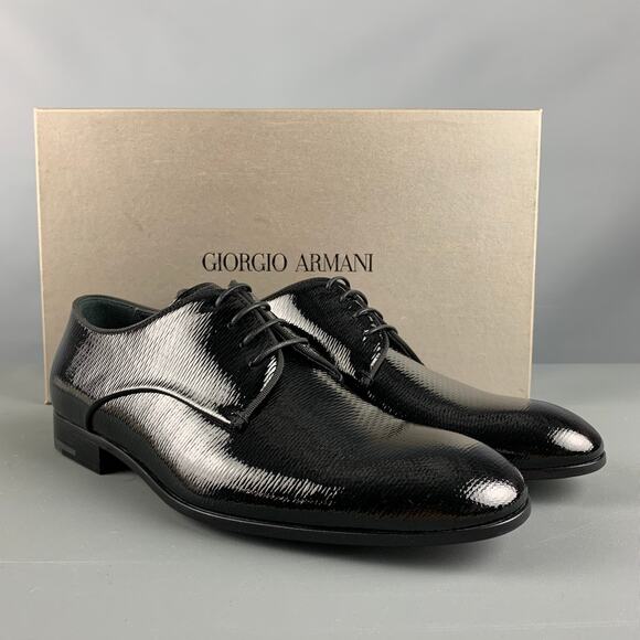 GIORGIO ARMANI Size 6 Black Solid Leather Lace Up Lace Up Shoes main image 6